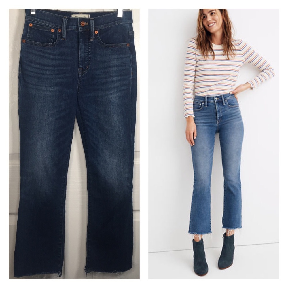 Madewell Cali Demi Boot Cropped Jeans Raw Hem